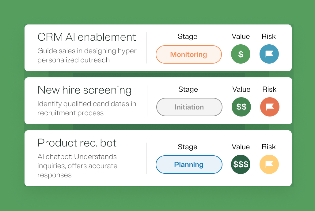 Graphic with dashboard elements representing registering ai systems in the onetrust platform