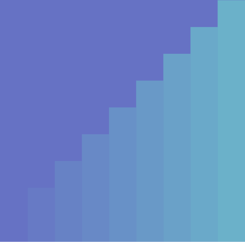 Light blue bar chart on a violet background.